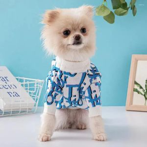 Novo vestido de cachorro Autumn inverno espessado marca de moda de moda Pet Sweater Fadou Schnauzezer Pequeno Jaqueta de Roupa de Luxúria de tamanho médio Cat French Bulldog Wholesale