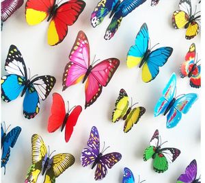 Várias cores Butterfly Fridge Magnet Sticker Refrigerator ímãs 120pcspackage Decalques para a sala da cozinha da geladeira sala de estar Home5931713