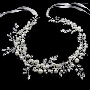 Hair Clips Floralbride Handmade Rhinestones Crystal Pearls Flower Bridal Tiara Headband Vine Women Jewelry Accessories