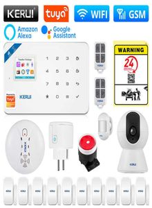 Inne kamery CCTV Kerui Home Alarm Wi -Fi GSM Alarm Tuya Smart House W181 Wsparcie Wyjmowanie czujnika czujnika drzwi Alexa Detor IP Camer4023898