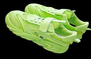 Autumn Kids Mesh Breattable Neon Green White Sneakers for Boys Girls School Hip Hop Sneakers Sport Running Shoes New H084690410
