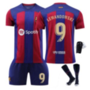 24 Barcelona Jersey 9 Lewandowski Jersey 8 Pedri 30 Gavi 10 Messis Childrens Football Jersey Set