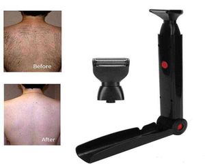 Elektrikli Sırt Saç Tıraş Makinesi Makinesi Uzun Tutamak USB Katlanır Çift Taraflı Arka Vücut Saç Bacak Çıkarma Aracı H2204229033804