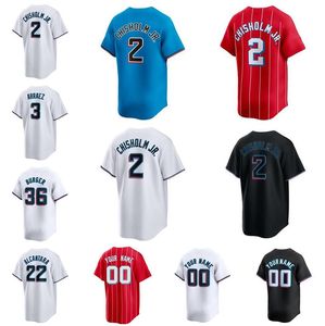 Anpassade basebolltröjor Jazz Chisholm Jr Sandy Alcantara Luis Arraez Home Away Jersey Men Women Youth S-6xl