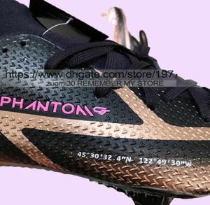 Send With Bag Quality Soccer Boots Phantom GT2 Elite FG ACC Socks Football Cleats Mens Outdoor High Ankle Soft Leather Trainers Co5494753
