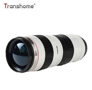 Transhom Kamera Lens Kupa 440ml Yeni Moda Yaratıcı Paslanmaz Çelik Tumbler Canon 70200 Kahve Bardakları İçin Termo Kupalar C183785946