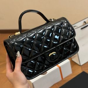 22K Women Tofu Bag Designer Shoulder Bag Caviar/Patent Leather Matelasse Chain Gold Hardware Evening Clutch Portable Flap Crossbody Coin Purse Vanity Case Handbag