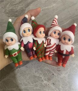 レッドグリーンクリスマス幼児の赤ちゃんの人形可動腕の脚ドールハウスアクセサリーベビーエルフおもちゃのおもちゃ4990357