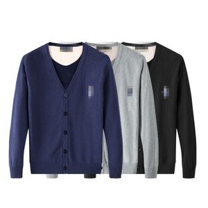 S maglione di marca da uomo giacca da uomo a maniche lunghe a maniche lunghe Single a petto autunno e tasca chiusa invernale spessa cardigan calda maglione casual sciolte maschi