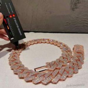 Кубинская цепная ожерелья мода хип -хоп полный обледенение шириной 20 мм 3 ряда
