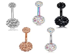 14G Stainless Steel Navel Rings Screw Bar CZ Body Piercing Belly Button Ring Women Girls Helix lage Earring7282056