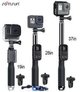 Soonsun utdragbar vattentät monopod pole selfie stick wifi fjärrklippstativ adaptermontering för GoPro Hero 9 8 7 6 5 4 3 2 23434463