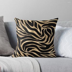 Poduszka Elegancka metaliczna złota zebra czarne zwierzęcy nadruk sofy s sofa s na sofy