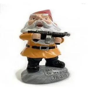 Dekorativa figurer Julgrandekorationer Santa Claus Gifts Ornament Harts Figurer Hantverk Cartoon Dwarf Staty av en gammal man