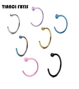 Nose ring Piercing nose hoop body jewelry 20G 08825mm gold silver nariz piercing plated Titanium Tragus ear8191793