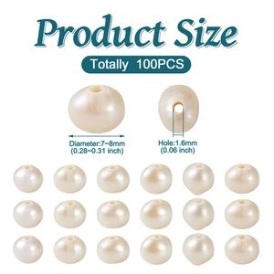 100pcs 7-8 mm Natoal Baroque Keshi Pearl Peads Nuggets Hodowle Finkowoda Pearl Perel Peads do produkcji biżuterii naszyjnika na kolorze