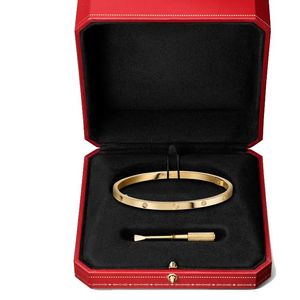 2024 Thin bracelet 6 diamonds Bangles Designer Luxury Jewelry Womans 3.65mm Rose Gold platinum bracelets gift for women accessories wholesale