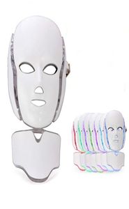 Terapia leve Face Máquina de emagrecimento de beleza 7 Máscara de pescoço facial LED com microcorrente para dispositivo de clareamento da pele DHL Remessão4978930