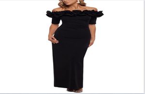 Black Spandex Luxury Evening Dress 2021 Women Elegant Bateau Long Party Female Sheath Prom Dresses5903337