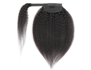 Hook Loop Ponytails Kinky Prosto Brazylijskie Peruwiańskie Dziewicze Dziewicze Humane Hair 824 cala Yaki Naturalny kolor Indian Human Hair 100g Włosy 6086224