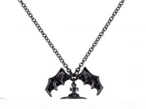 Queen Mother Demon Evil Titanium Wings Black Diamond Saturn Colar Super Cool Punk Bat5944379