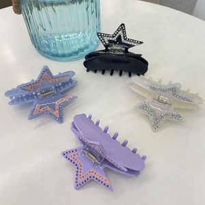 Fairy Style Acetic Acid Point Diamond Five Pointed Star Grab Hair Clip Star Temperament style Shark Hair Clip Accessory