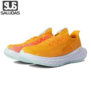 Athletic Shoes Saludas Carbon X3 Mens Running Shoes Carbon Board Marathon Trail Running Shoes Cushioned Elastic Womens Casual Tennis Sneakers C240412