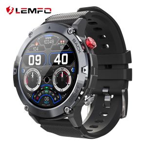 Saatler Lemfo LF26 Max Smart Watch Men Bluetooth Call Smartwatch 2022 IP68 Su Geçirmez 360 HD Ekran 15 Gün Android iOS için Standby