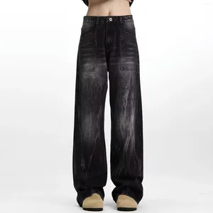 Jeans femminile donna donna nera gotica baggy harajuku streetwear pantaloni in jeans anni 90s y2k largo pantaloni jean