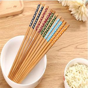 Chopsticks Small Floral Print Environmental Art Elegant Wooden Eco-friendly Bamboo Chopstics Healthy Tableware