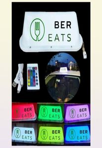 UB EATS Sign Wireless Car Badges Taxi Cab Roof Top Topper Light Lamp Bright LED for drivers1383127