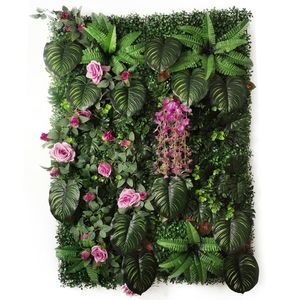 フェイクフローラル緑の人工植物草の壁パネルボックスウッドヘッジ15.74inch *47.24inchフェイクフェイクグラスモス屋外屋内庭園230812