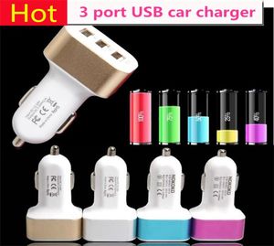 3 포트 USB 차량 충전기 어댑터 DC 5V 21A 2A 1A 빠른 충전 전원 공급 장치 iPhone 13 Pro 12 핸드폰 휴대 전화 6363201