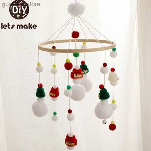 Mobiles# Vamos fazer da série de Natal da Baby Cama Mobile Bell Rattles recém -nascidos brinquedo de madeira fofa de berço decoração de vento Presentes de bebê Y240412