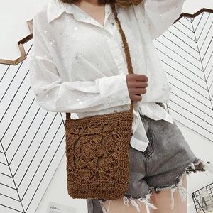 Torby na ramię letnia plaża vintage kobiety Dziewczyny szydełkoczenki Crossbody Retro Messenger Bag torebki podróżne