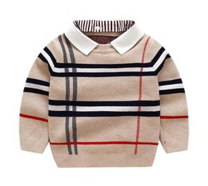 2021 Autumn Winter Boys Sweater Knitted Striped Sweater Toddler Kids Long Sleeve Pullover Fashion Sweaters Clothes3313948