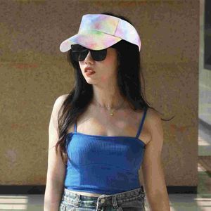 Visir Wide Brim Hatts Bucket Hats Tie Dye Visor Women Sun Hat Baseball Cap Womens Hats Athletic No Top Visors Womens 240412