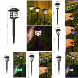 Ny utomhuslandskapslampa Vattentät LED Solar Garden Stake Light for Lawn Yard Patio Hallway Decoration Ambient