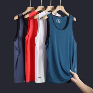 Oversized Men Basketball Gym Cool Breathable Tank Top Summer Big Size Thin Quick Dry Ice Silk Sleeveless Joggers Sports Vest 8XL 240412