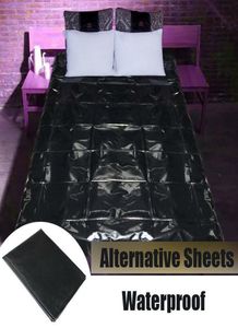 4 tamanho preto preto a água impermeável sexo adulto borracha pvc lençol molhado Cama de cosplay cover4487753