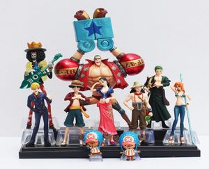 10PCSSET日本のアニメワンピースアクションフィギュアコレクション2年後、Luffy Nami Roronoa Zoro Handdone Dolls C190415017214200