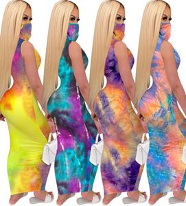 Designer Women Maxi Long Dresses Tie Dye Sleeveless Casual Long Skirt Sexy Unck Big Swing Pullover Summer Clothing Plus size S24509226