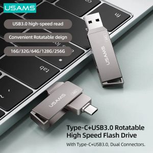 Nav usams otg 2 i 1 typ c USB 3.0 hög hastighet flash driver 16G 32GB 64GB 128GB 256G Pendrive USB -nyckel för telefon surfplatta bärbar dator