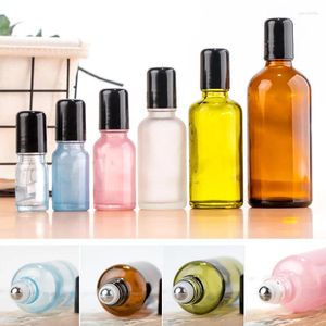 Garrafas de armazenamento 3-100 ml de rolo de óleo essencial com bolas de perfumes multicoloridos rolam no deslocamento