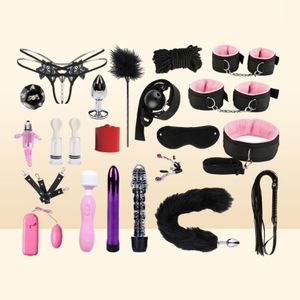 Set Sm Torture Tool Adult Fun Products Flirting with Female Slaves on the Bed Alter Binding Props Handcuffs and Whips YM099132756