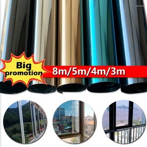 Adesivi per finestre 8m/5m/4m3m Film specchio di sola andata Anti-UV Privacy Autodesive Decorative Glass Shades per case e uffici