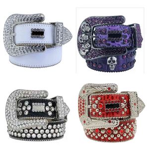 مصمم حزام Western Bling BB Simon Luxury Strap Men Women Rhinestons Bling Bling Crystal Diamond Belts Sudded Belts