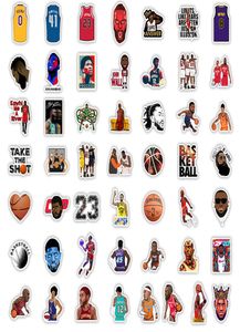 50pcspack gemischte Basketballstars Vinyl Aufkleber wasserdichte Aufkleber für Wasserflaschen Laptop Planer Scrapbook Telefongarderobe Wand 1141880