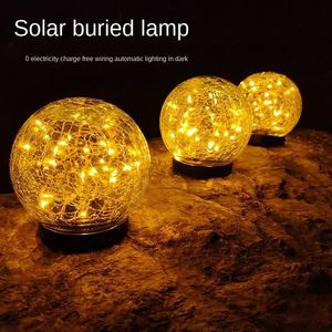 Lâmpada solar Lâmpada ao ar livre para o pátio externo Crack à prova d'água do jardim subterrâneo Night Light Light Small Yard Decoration 240411