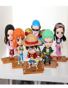 10pcsset japansk anime modell en bit action figur samling luffy nami dockor leksak för barn t2001188406344